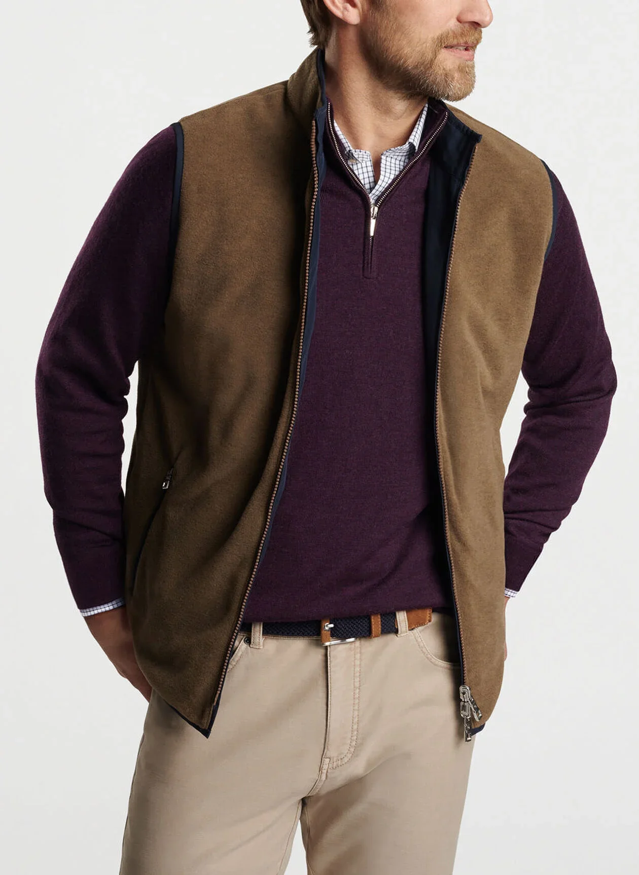 Brentwood Reversible Fleece Vest by Peter Millar - Navy - Image 6