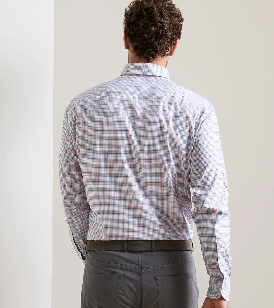 Casey Performance Twill Sport Shirt by Peter Millar - Navy - Image 3