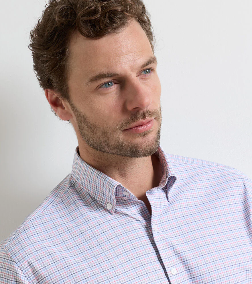 Casey Performance Twill Sport Shirt by Peter Millar - Navy - Image 4