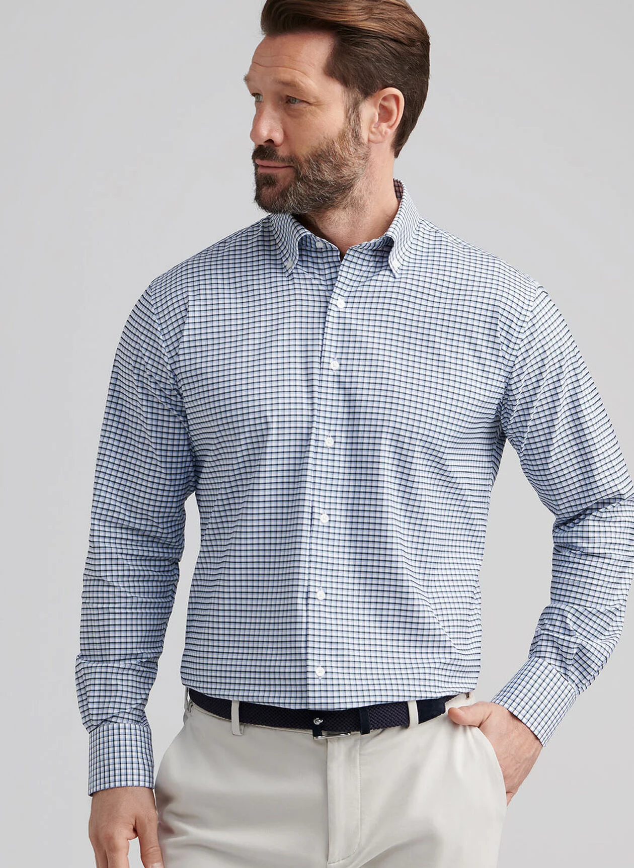 Cashiers Performance Twill Sport Shirt by Peter Millar - Deep Verdant - Image 3