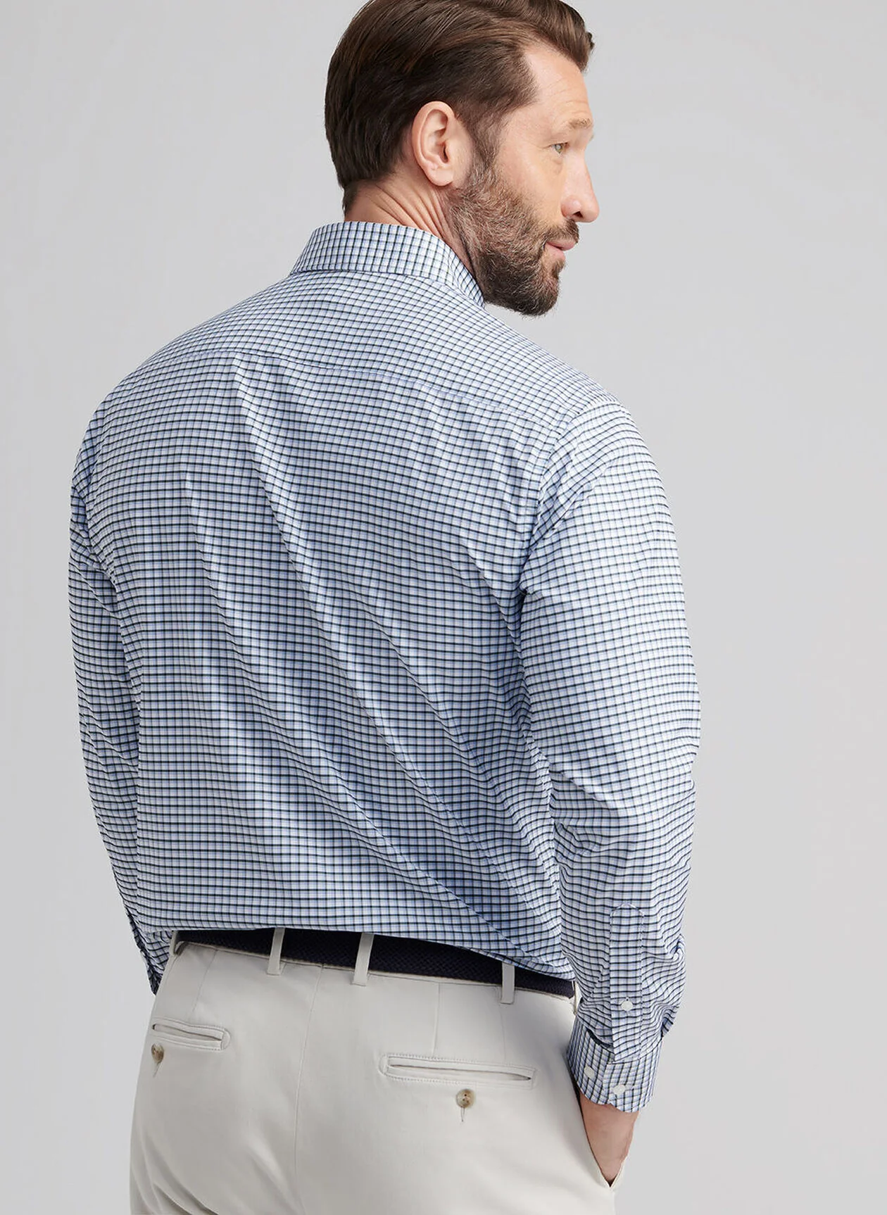 Cashiers Performance Twill Sport Shirt by Peter Millar - Deep Verdant - Image 4