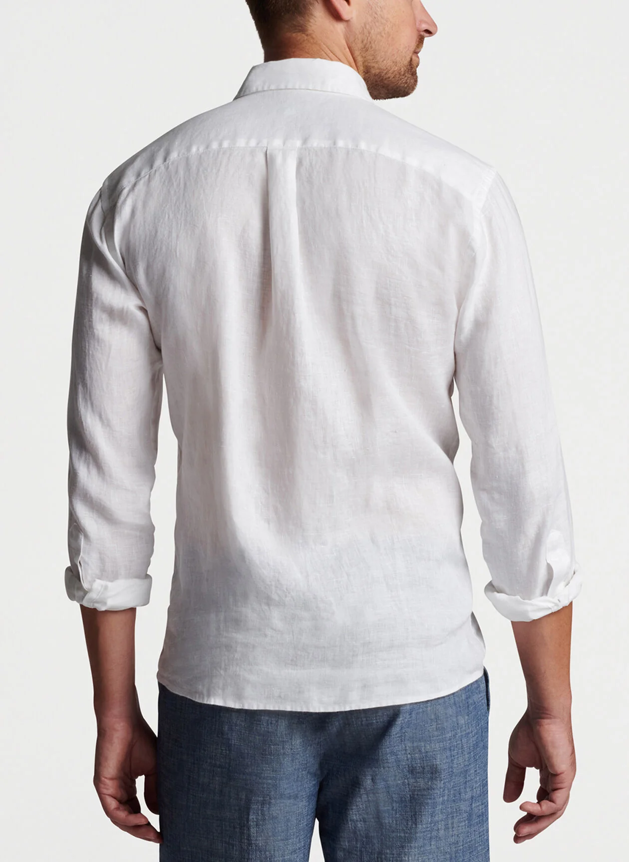 Coastal Garment Dyed Linen Sport Shirt- White - Image 3