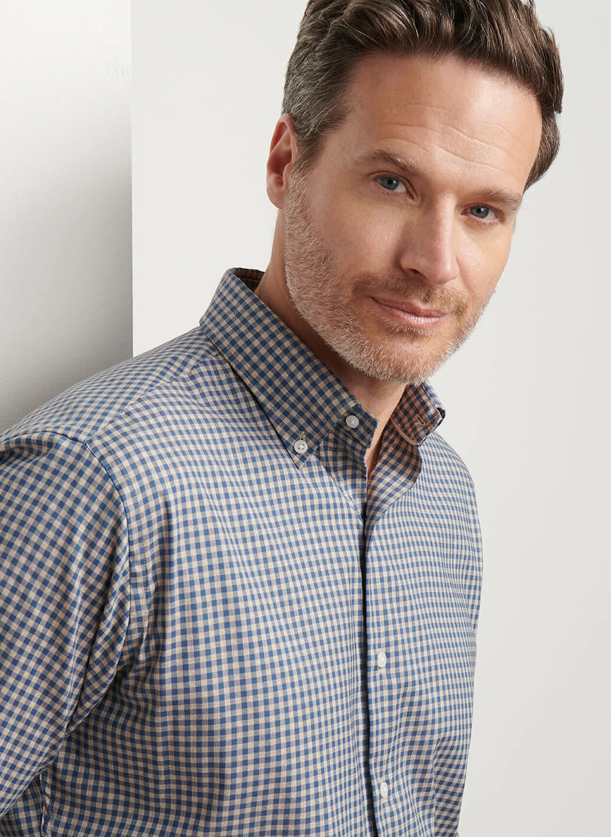 Conway Crown Lite Cotton-Stretch Sport Shirt by Peter Millar - Poplar Brown - Image 5