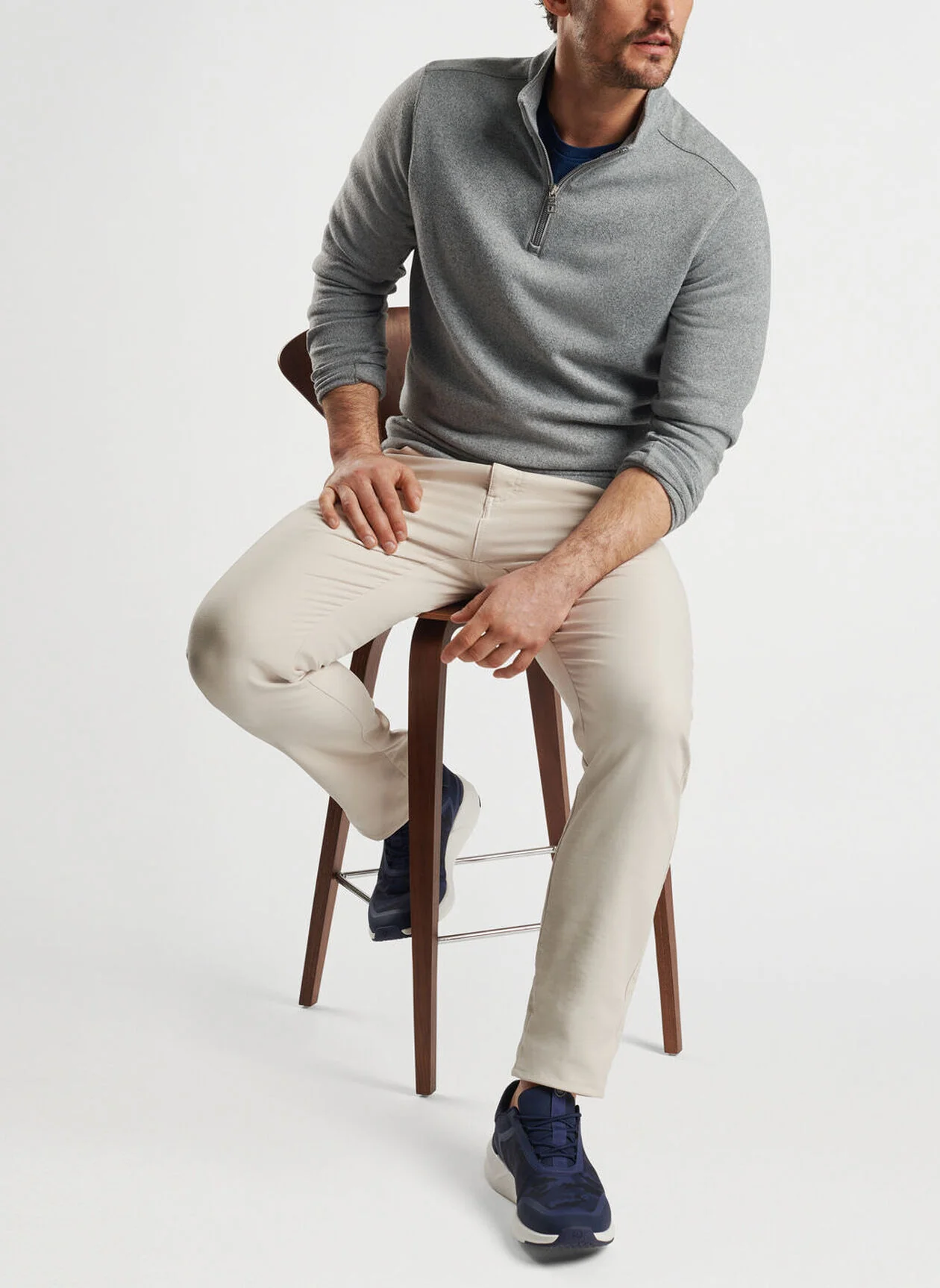 Crown Sweater Fleece Quarter-Zip by Peter Millar - Gale Grey - Image 3