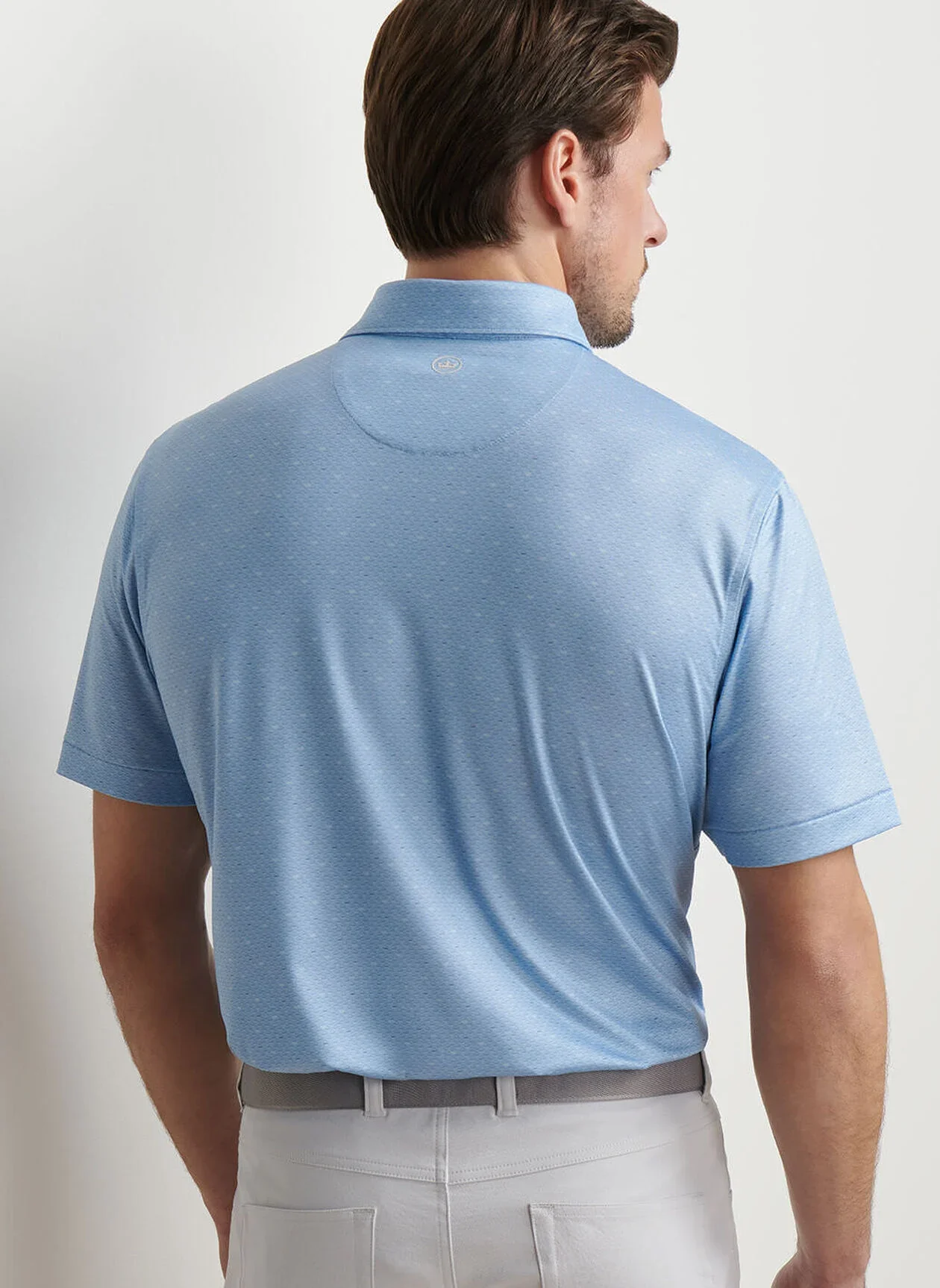 Fall Football Performance Jersey Polo by Peter Millar - Cottage Blue - Image 4