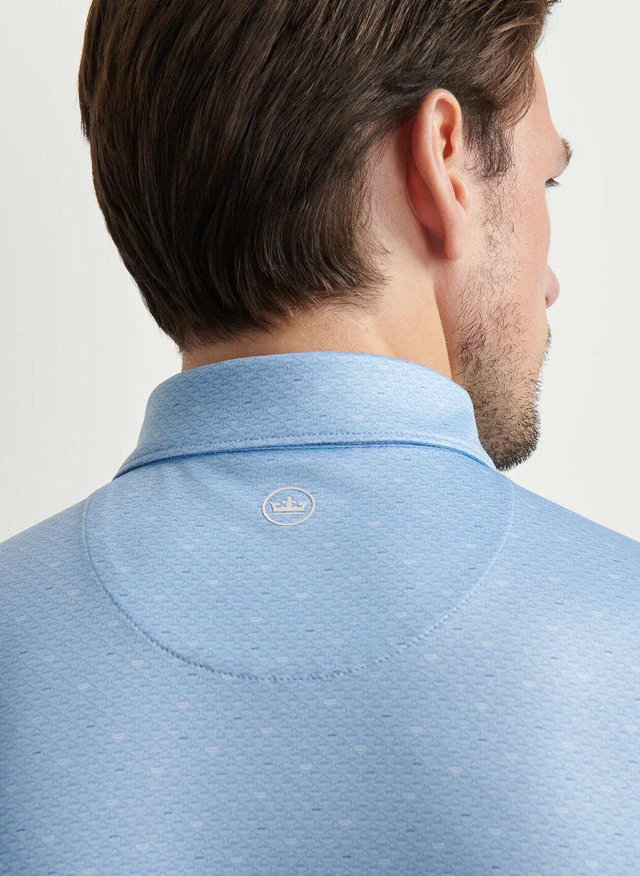 Fall Football Performance Jersey Polo by Peter Millar - Cottage Blue - Image 5