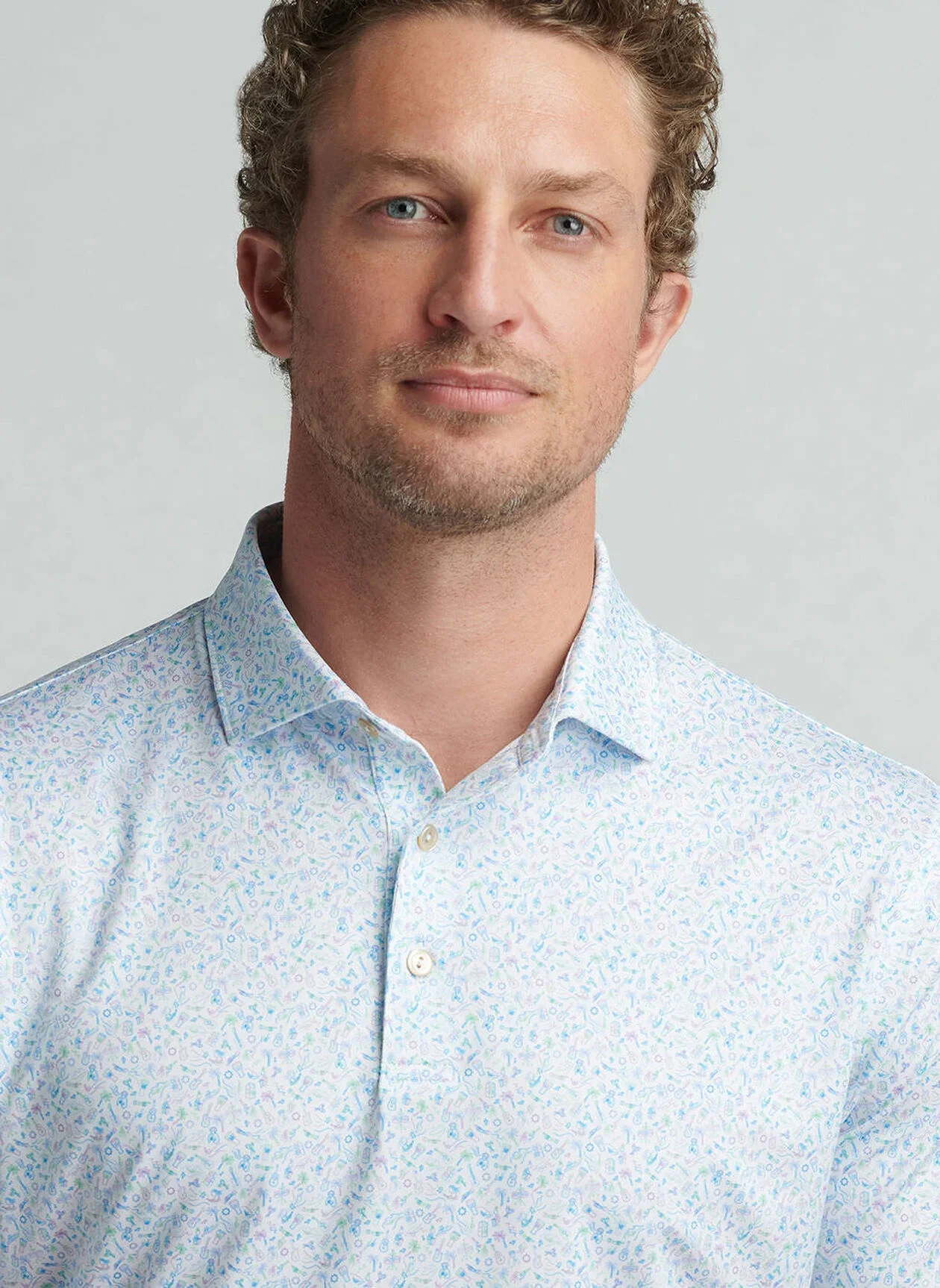 Island Jammin' Performance Jersey Polo by Peter Millar - White - Image 5