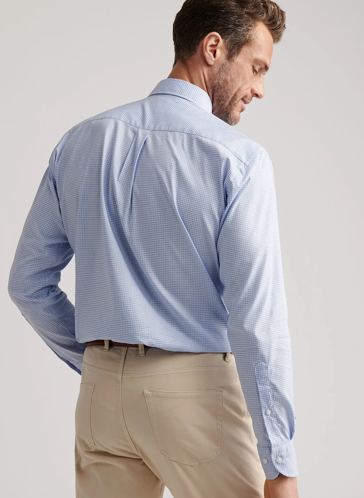 Jackson Crown Lite Cotton-Stretch Sport Shirt by Peter Millar - Ruddy Blue - Image 4