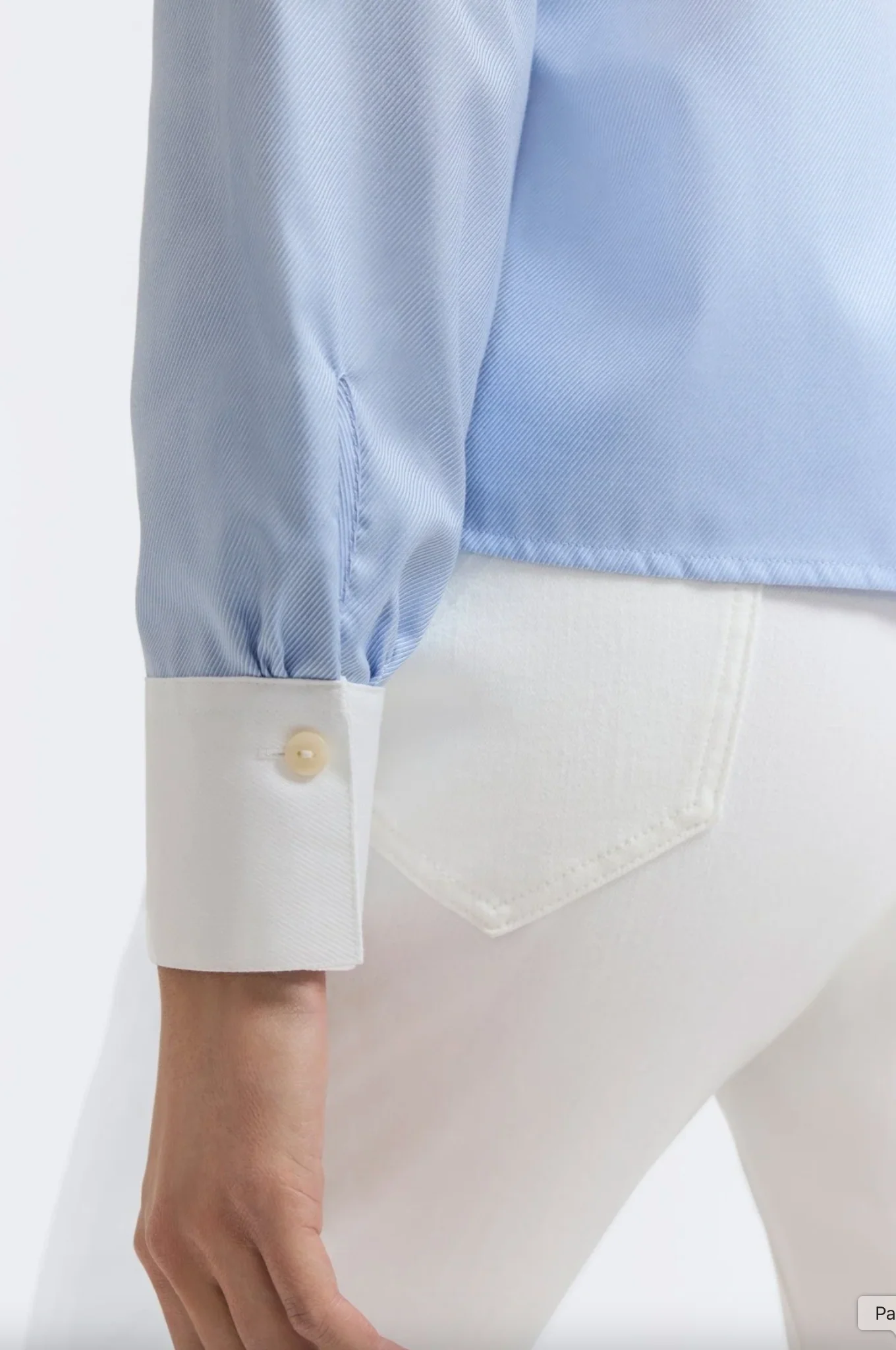 Marina Cavalry Twill Long Sleeve Shirt - Soft Blue Cavalry Twill - Image 3