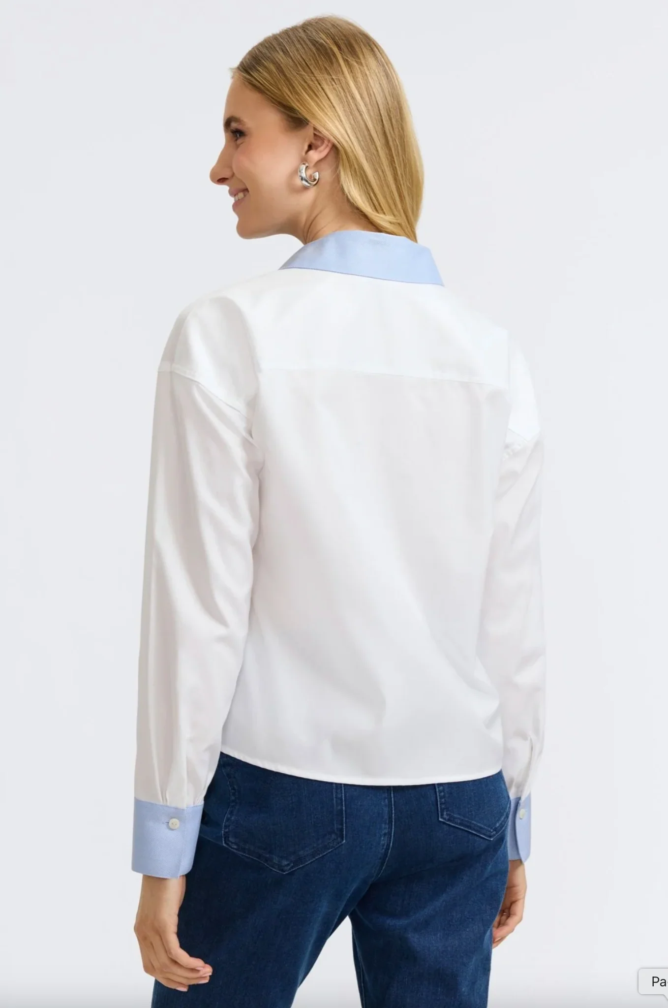 Marina Cavalry Twill Long Sleeve Shirt - White Calvary Twill - Image 4