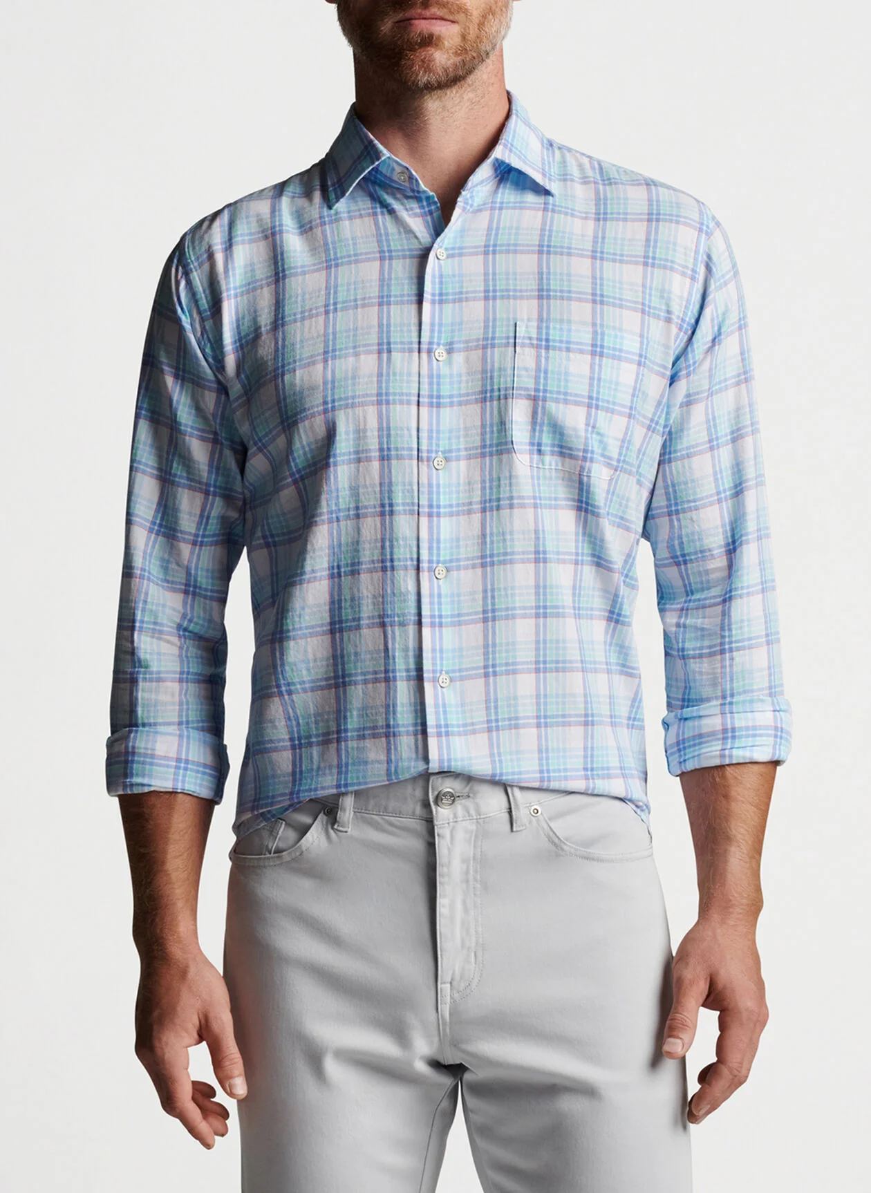 Pearl Bay Cotton Sport Shirt- Blue Sound - Image 4