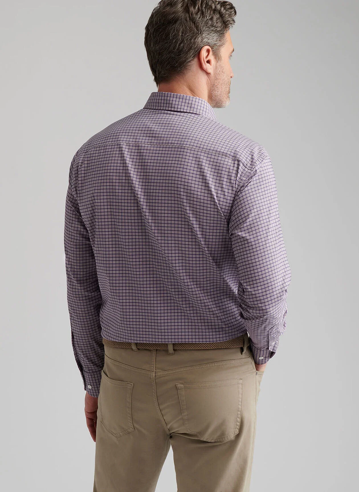 Petaluma Performance Twill Sport Shirt by Peter Millar - Parisian Fig - Image 4