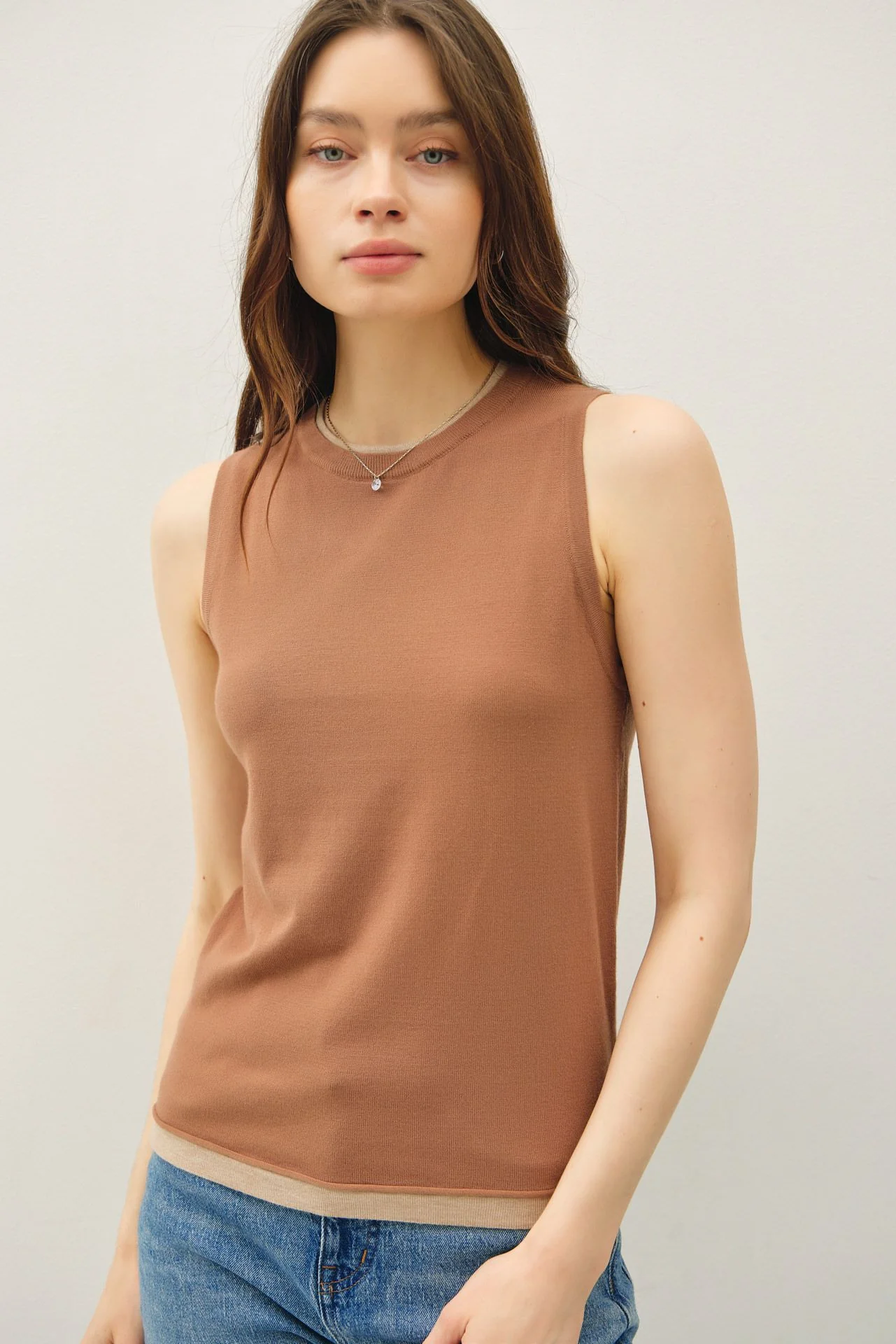 The Kelly Faux Layered Sweater Tank - Three Colors - Image 3