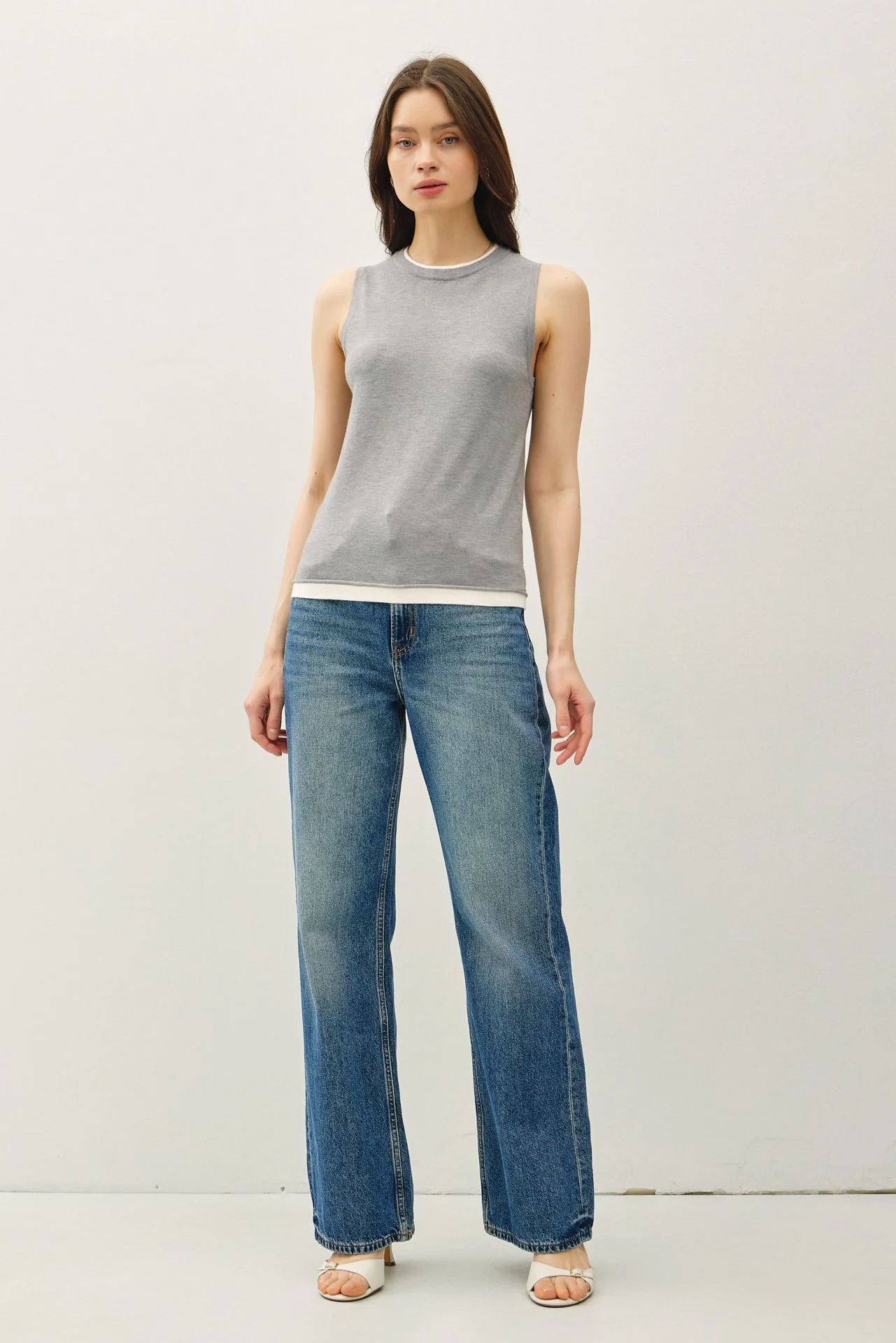 The Kelly Faux Layered Sweater Tank - Three Colors - Image 7